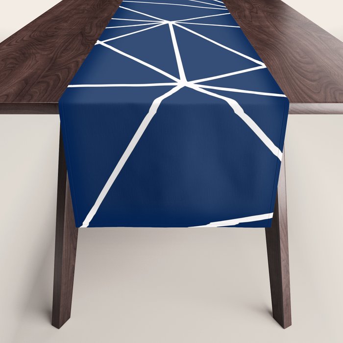 Triangle Geometric Art,  Navy Blue, Pieces Art Table Runner Gallery Image 1