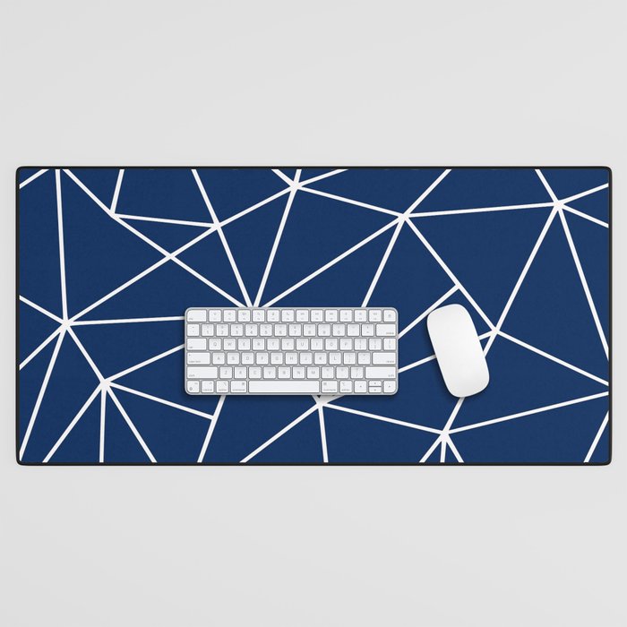 Triangle Geometric Art,  Navy Blue, Pieces Art Desk Mat Gallery Image 1
