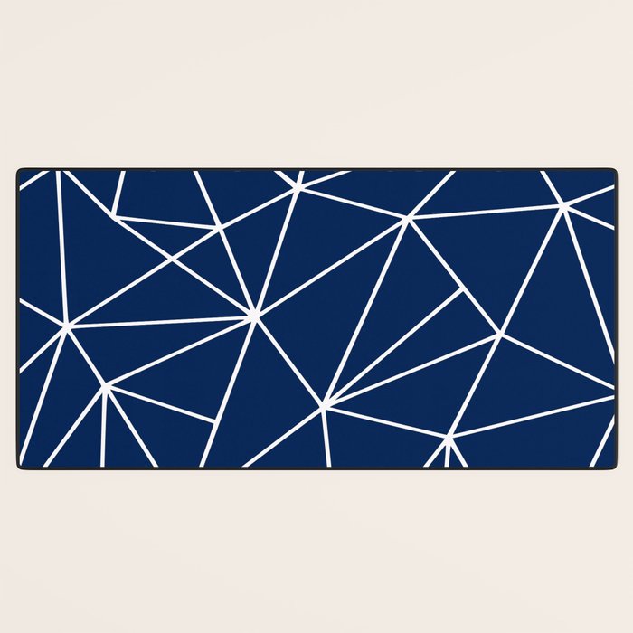 Triangle Geometric Art,  Navy Blue, Pieces Art Desk Mat Gallery Image 3