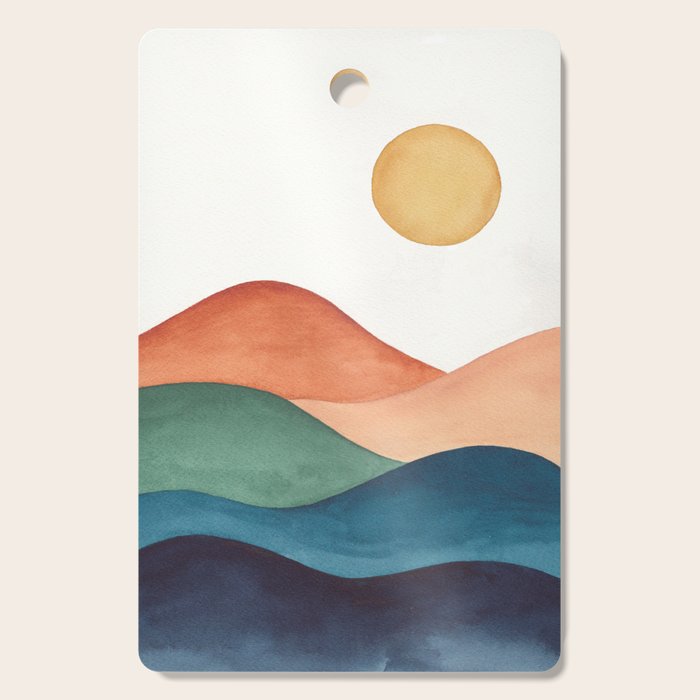 Colorful Abstract Mountains Cutting Board Gallery Image 1