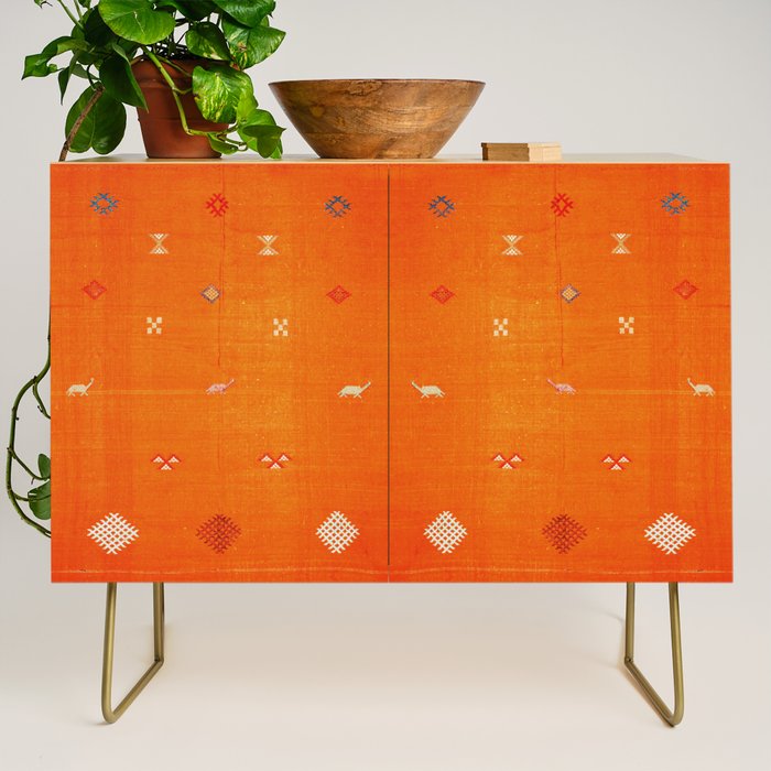 Boho Oriental Orange Traditional Desert Moroccan Style  Credenza Gallery Image 1