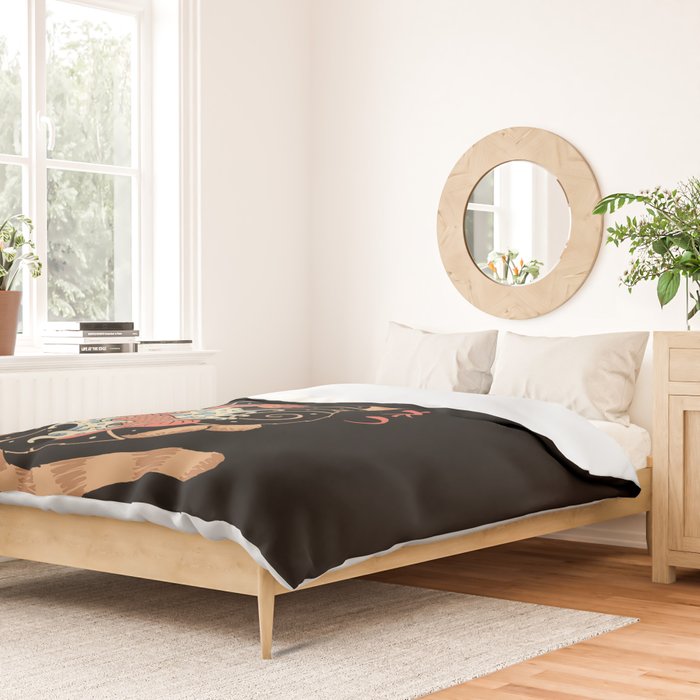 Carp Tattooed Cat Duvet Cover Gallery Image 2