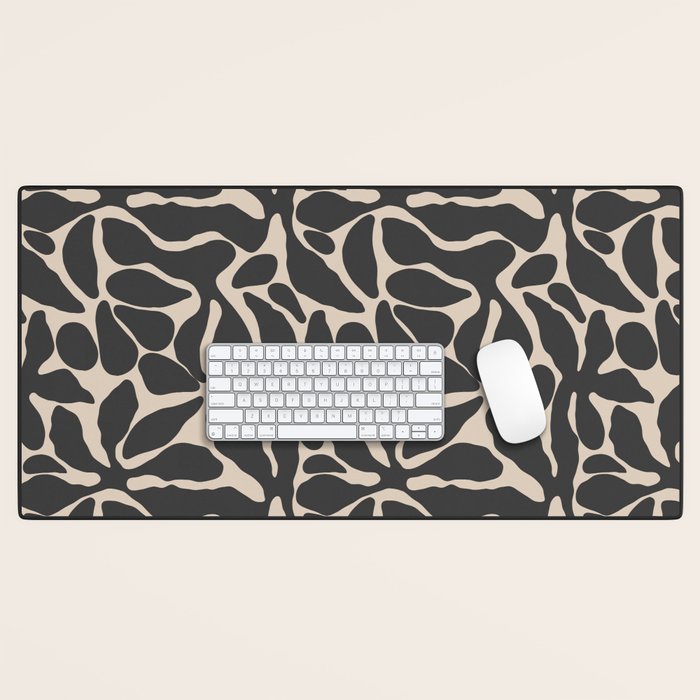 Abstract vintage flower art pattern Desk Mat Gallery Image 1