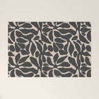 Abstract vintage flower art pattern Welcome Mat Gallery Image 1