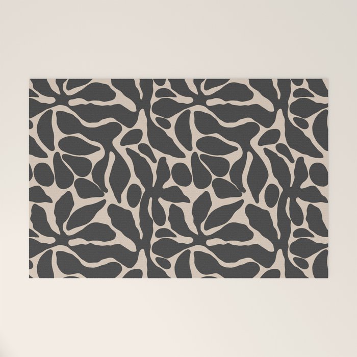 Abstract vintage flower art pattern Welcome Mat Gallery Image 1