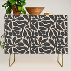 Abstract vintage flower art pattern Credenza Gallery Image 1