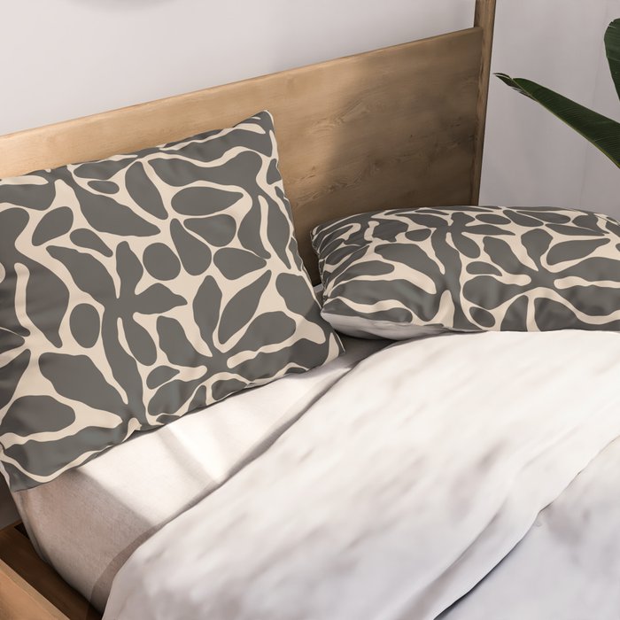 Abstract vintage flower art pattern Pillow Sham Gallery Image 2