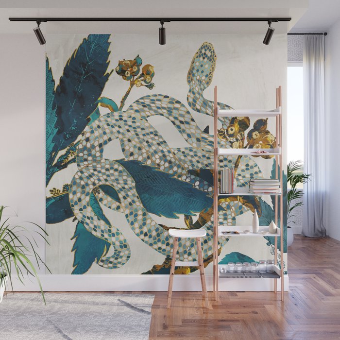 Summer Indigo Garden Wall Mural Gallery Image 1