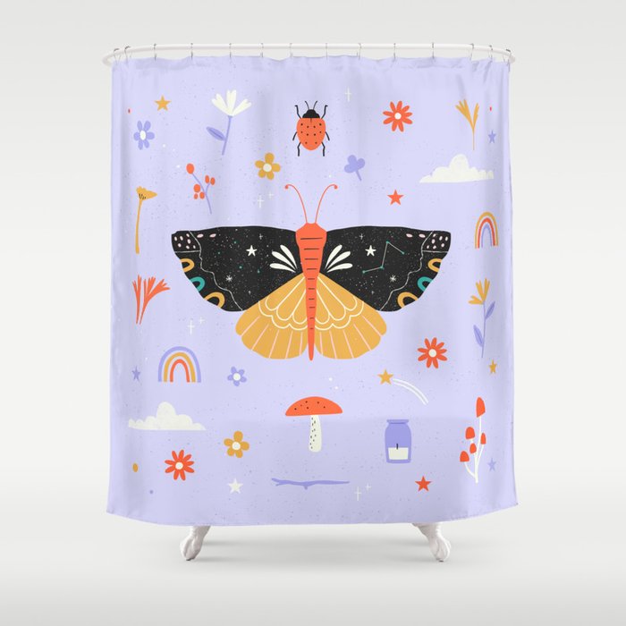 Magic butterfly Pattern Shower Curtain Gallery Image 1