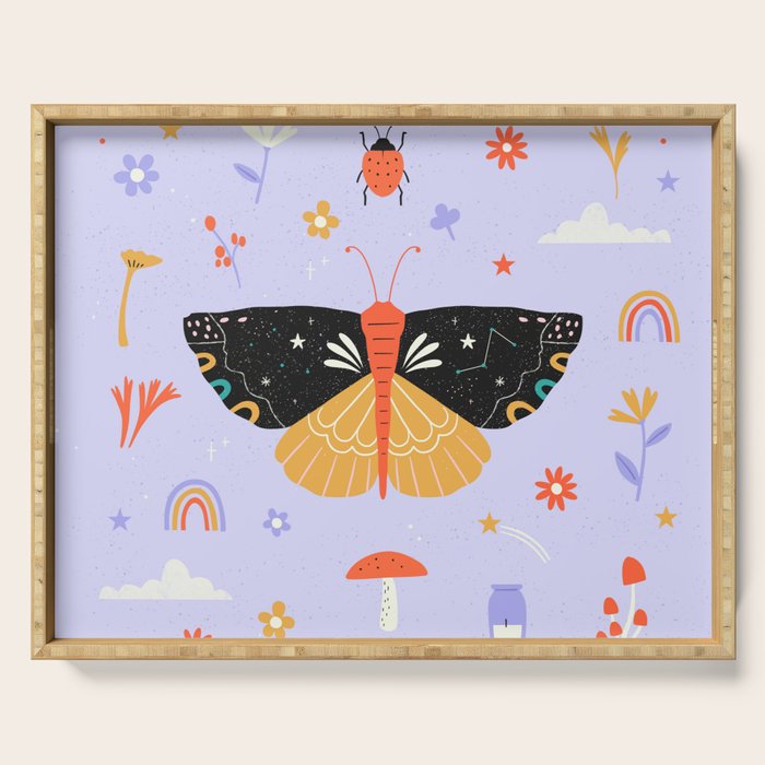 Magic butterfly Pattern Serving Tray Gallery Image 1