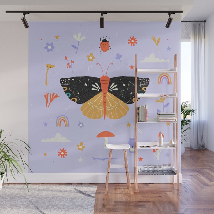 Magic butterfly Pattern Wall Mural Gallery Image 1