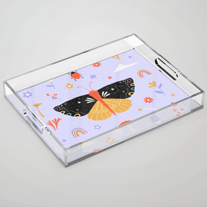 Magic butterfly Pattern Acrylic Tray Gallery Image 1