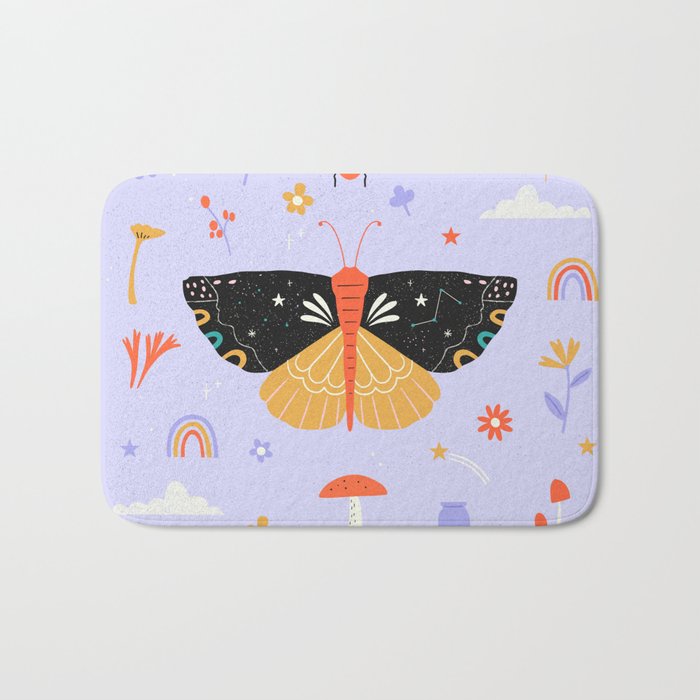 Magic butterfly Pattern Bath Mat Gallery Image 1