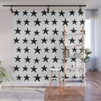 Star Pattern Black On White Wall Mural Gallery Image 1