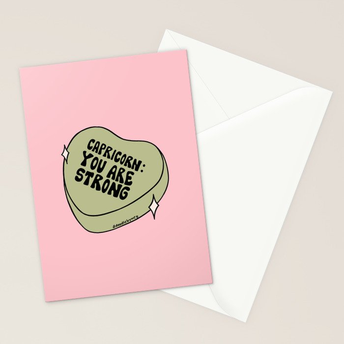 Capricorn Conversation Heart Stationery Card Gallery Image 2