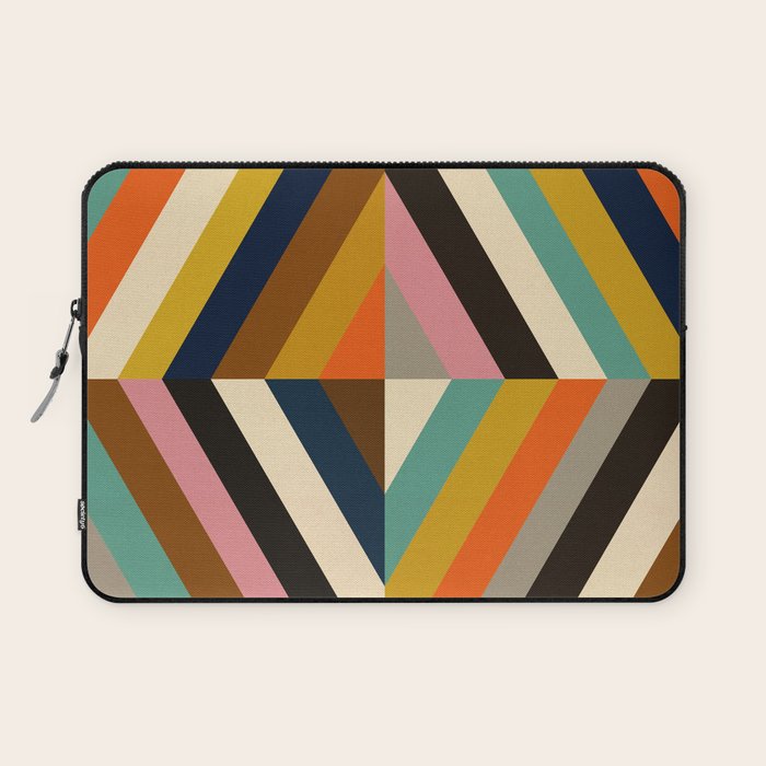 Mid Century Geometric Pattern Technicolor Diamond  Laptop Sleeve Gallery Image 1
