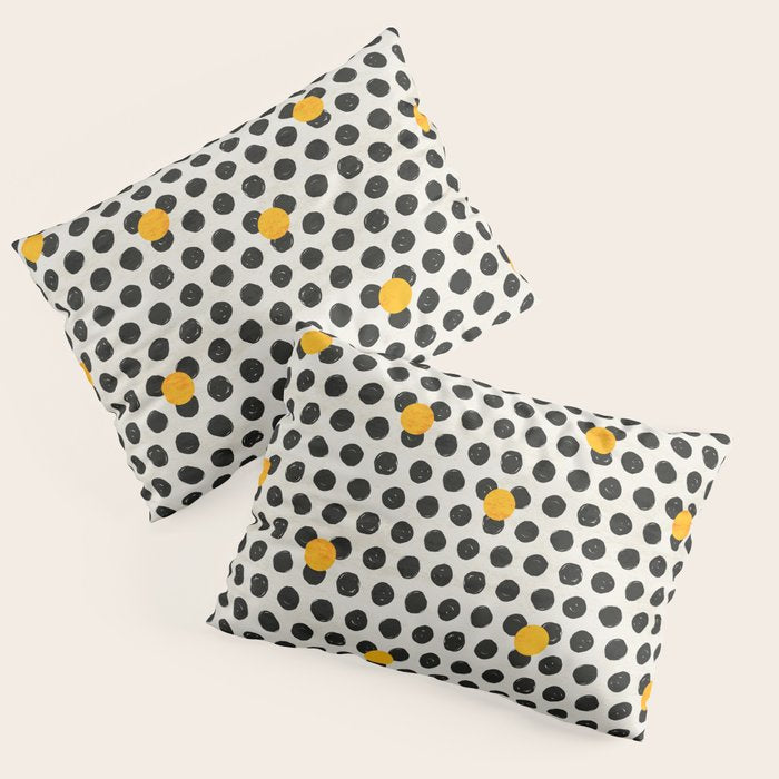 Brushed Strokes | Abstract Mid-Century Dots Pattern Pillow Sham Gallery Image 1