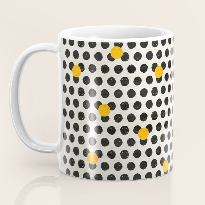 Brushed Strokes | Abstract Mid-Century Dots Pattern Coffee Mug Gallery Image 3