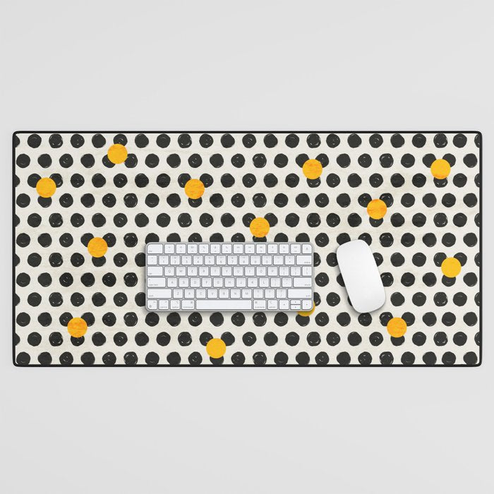 Brushed Strokes | Abstract Mid-Century Dots Pattern Desk Mat Gallery Image 1