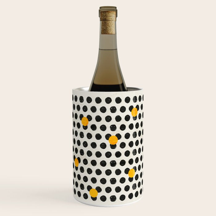 Brushed Strokes | Abstract Mid-Century Dots Pattern Wine Chiller Gallery Image 1