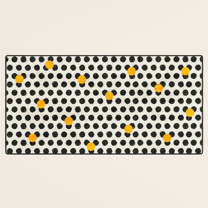 Brushed Strokes | Abstract Mid-Century Dots Pattern Desk Mat Gallery Image 3