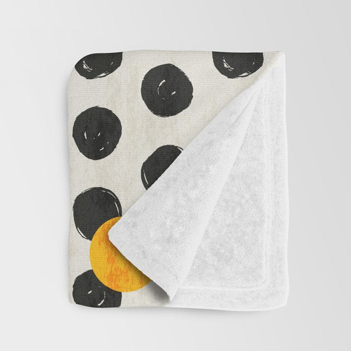 Brushed Strokes | Abstract Mid-Century Dots Pattern Throw Blanket Gallery Image 3