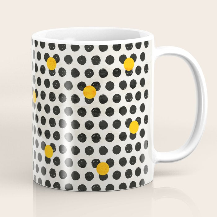 Brushed Strokes | Abstract Mid-Century Dots Pattern Coffee Mug Gallery Image 1