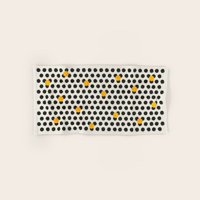 Brushed Strokes | Abstract Mid-Century Dots Pattern Bath Towel Gallery Image 1