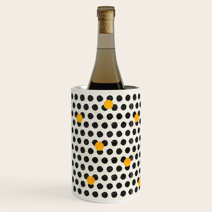 Brushed Strokes | Abstract Mid-Century Dots Pattern Wine Chiller Gallery Image 2