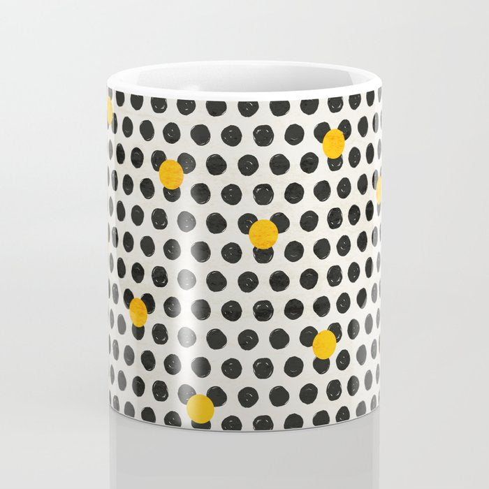 Brushed Strokes | Abstract Mid-Century Dots Pattern Coffee Mug Gallery Image 4