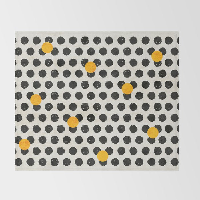Brushed Strokes | Abstract Mid-Century Dots Pattern Throw Blanket Gallery Image 2
