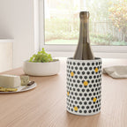 Brushed Strokes | Abstract Mid-Century Dots Pattern Wine Chiller Gallery Image 4