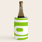 Mid Century Modern Piquet Abstract Pattern in Lime Green and White Wine Chiller Gallery Image 3