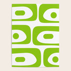Mid Century Modern Piquet Abstract Pattern in Lime Green and White Poster Gallery Image 4