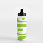 Mid Century Modern Piquet Abstract Pattern in Lime Green and White Water Bottle Gallery Image 2