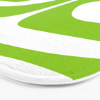 Mid Century Modern Piquet Abstract Pattern in Lime Green and White Bath Mat Gallery Image 3