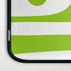 Mid Century Modern Piquet Abstract Pattern in Lime Green and White Laptop Sleeve Gallery Image 3
