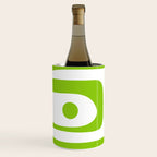 Mid Century Modern Piquet Abstract Pattern in Lime Green and White Wine Chiller Gallery Image 2