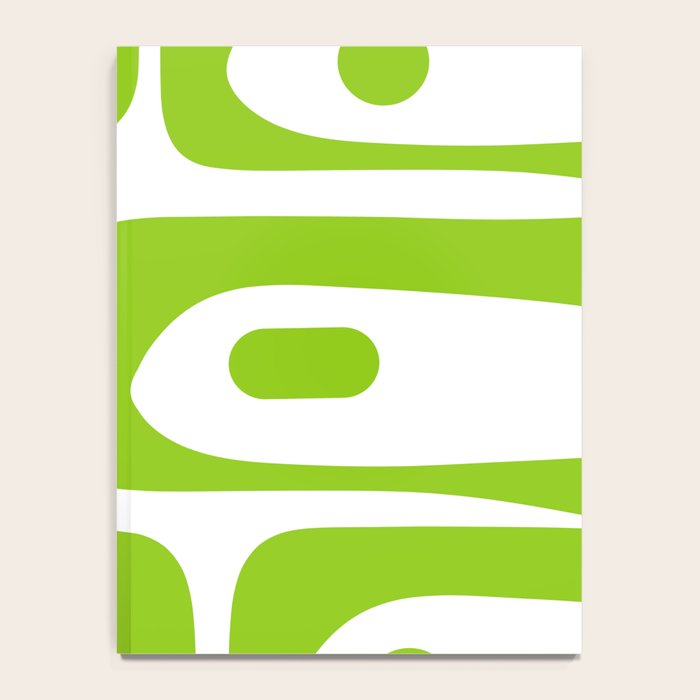 Mid Century Modern Piquet Abstract Pattern in Lime Green and White Notebook Gallery Image 4