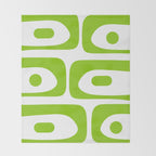 Mid Century Modern Piquet Abstract Pattern in Lime Green and White Throw Blanket Gallery Image 2
