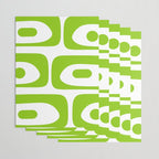 Mid Century Modern Piquet Abstract Pattern in Lime Green and White Wrapping Paper Gallery Image 3