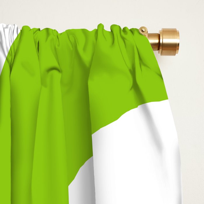 Mid Century Modern Piquet Abstract Pattern in Lime Green and White Window Curtain Gallery Image 2