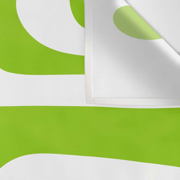 Mid Century Modern Piquet Abstract Pattern in Lime Green and White Wall Tapestry Gallery Image 3