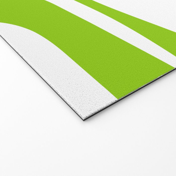 Mid Century Modern Piquet Abstract Pattern in Lime Green and White Welcome Mat Gallery Image 2
