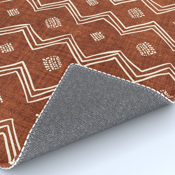 Village in Rust Rug Gallery Image 4