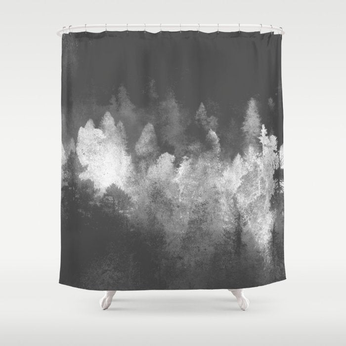 Chromatic Forest Nature Photography Shower Curtain Gallery Image 1