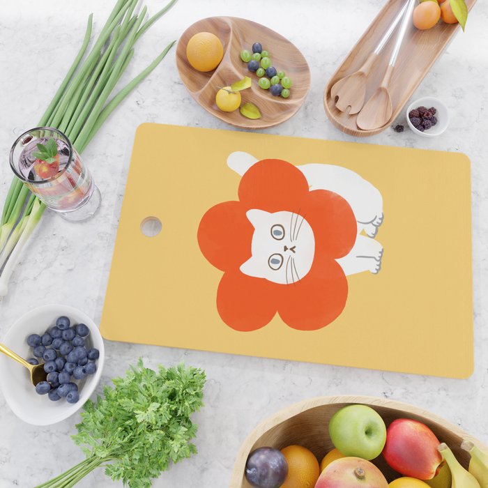 Flowers Cat 08 - Flowerhead Mood Cutting Board Gallery Image 2