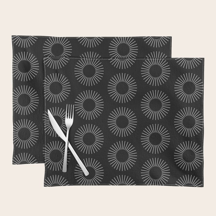 Minimalist Sunray Pattern IX Placemat Gallery Image 1