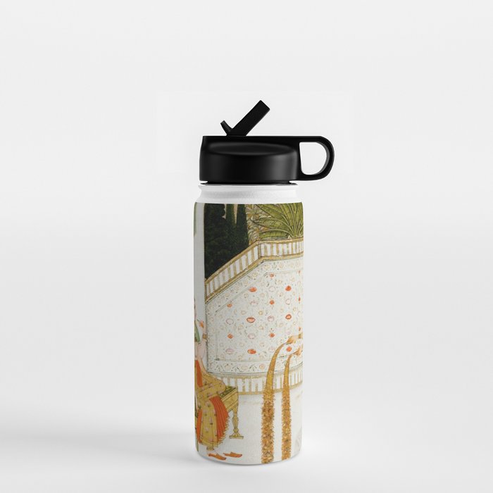 Fireworks At Night Royal Court Ladies Indian Miniature Painting  Water Bottle Gallery Image 1