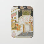 Fireworks At Night Royal Court Ladies Indian Miniature Painting  Bath Mat Gallery Image 1